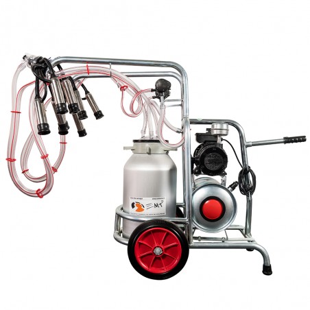 Aparat de muls vaci EMT 2 posturi, 1 bidon aluminiu 40 litri, sasiu galvanizat