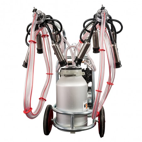 Aparat de muls vaci EMT 2 posturi, 1 bidon aluminiu 40 litri, sasiu galvanizat