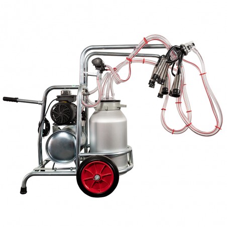 Aparat de muls vaci EMT 2 posturi, 1 bidon aluminiu 40 litri, sasiu galvanizat