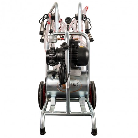 Aparat de muls vaci EMT 2 posturi, 1 bidon aluminiu 40 litri, sasiu galvanizat