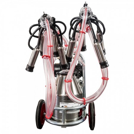 Aparat de muls vaci EMT 2 posturi, 1 bidon inox 30 litri, sasiu galvanizat