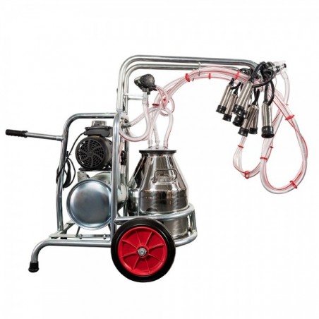 Aparat de muls vaci EMT 2 posturi, 1 bidon inox 40 litri, sasiu galvanizat
