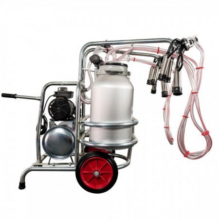 Aparat de muls vaci EMT 2 posturi, 2 bidoane aluminiu 25 litri, sasiu galvanizat