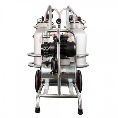 Aparat de muls vaci EMT 2 posturi, 2 bidoane aluminiu 30 litri, sasiu galvanizat