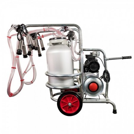 Aparat de muls vaci EMT 2 posturi, 2 bidoane aluminiu 40 litri, sasiu galvanizat