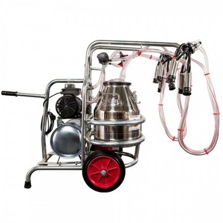 Aparat de muls vaci EMT 2 posturi, 2 bidoane inox 40 litri, sasiu galvanizat