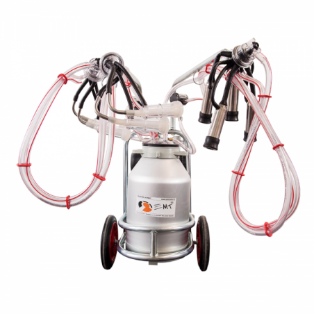 APARAT DE MULS MIXT VACI, OI SI CAPRE CU 3 POSTURI, 1 BIDON ALUMINIU 25 LITRI