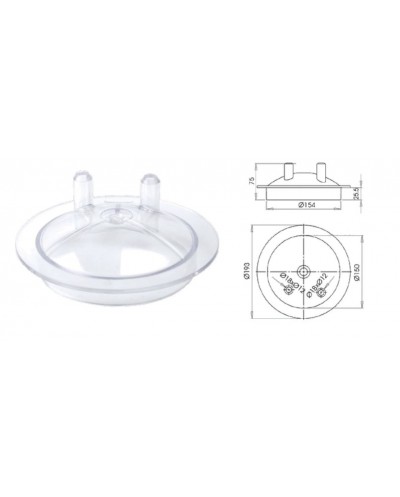 Capac plastic cu 2 iesiri pentru bidon mulgatoare Ø180 MM