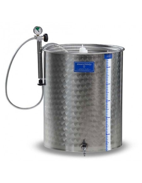 Cisterna inox pentru fermentare si stocare vin Marchisio SPA, capac flotant cu garnitura