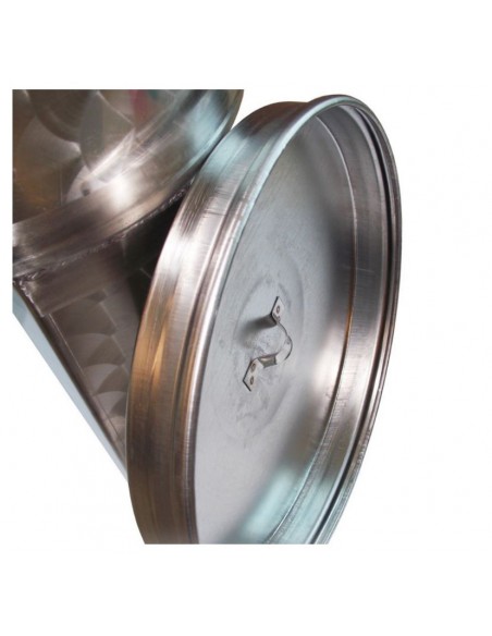 Cisterna inox pentru stocare vin Marchisio SPO, capac antipraf si capac flotant cu ulei de parafina