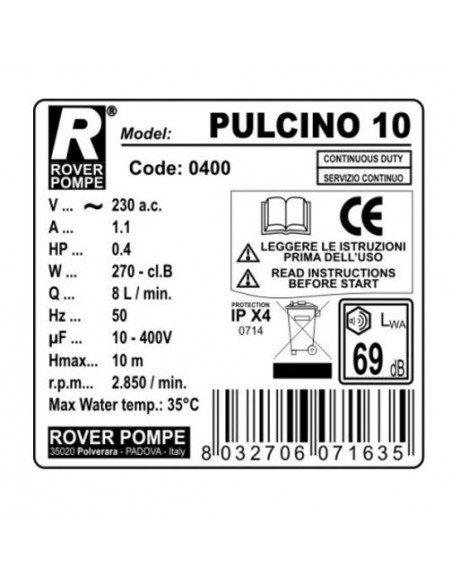 Filtru de vin Rover PULCINO 10, 10 placi, 120-160 L/h