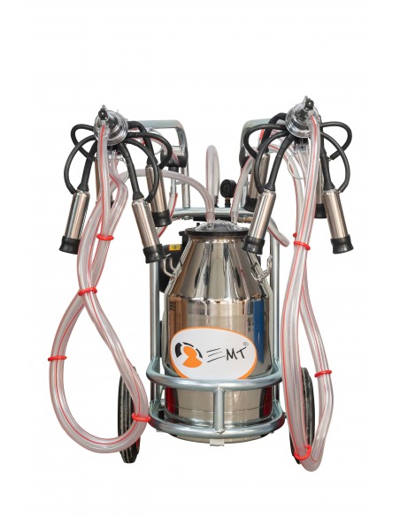 Aparat de muls vaci EMT 2 posturi, 1 bidon inox 40 litri, sasiu galvanizat