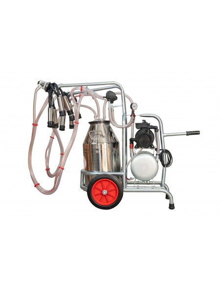 Aparat de muls vaci EMT 2 posturi, 1 bidon inox 40 litri, sasiu galvanizat