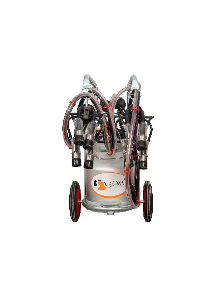 Aparat de muls bovine MELASTY cu cadru galvanizat 2 posturi si 1 bidon aluminiu 30 litri(ULEI)