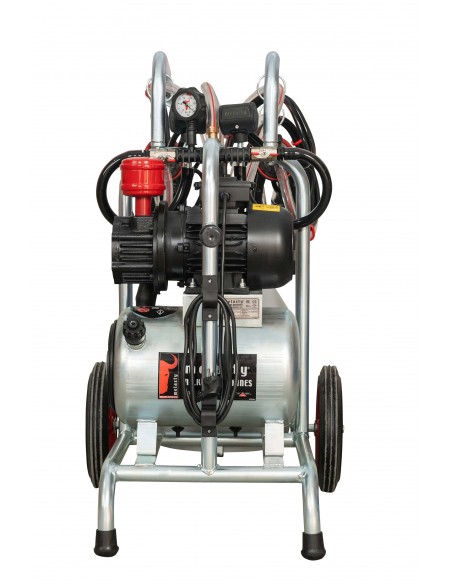 Aparat de muls bovine MELASTY cu cadru galvanizat 2 posturi si 1 bidon aluminiu 40 litri(ULEI)