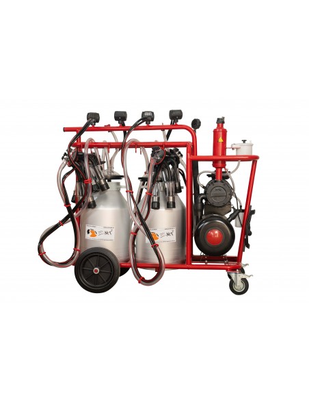 Aparat de muls vaci MELASTY cu 4 posturi, 2 bidoane aluminiu 40 litri