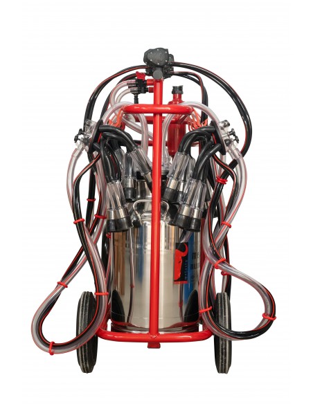 Aparat de muls vaci MELASTY cu 4 posturi, 2 bidoane inox 40 litri