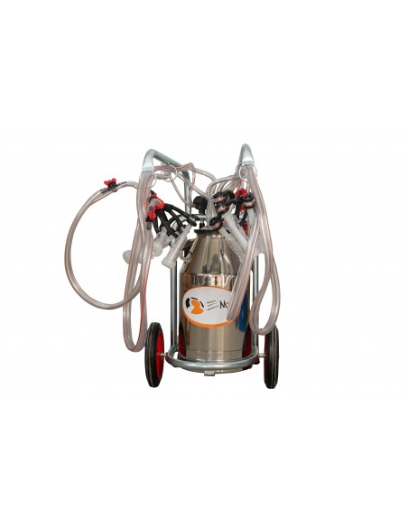 APARAT DE MULS OI SAU CAPRE MELASTY CU 4 POSTURI, 1 BIDON INOX 25 LITRI