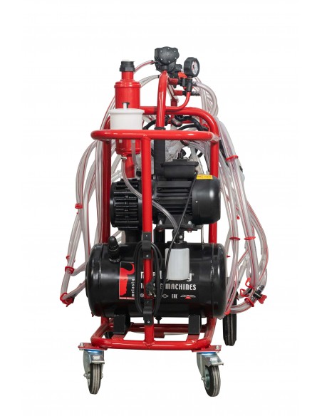 Aparat de muls oi sau capre MELASTY cu 8 posturi, 2 bidoane aluminiu 40 litri