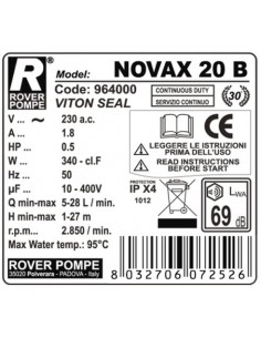 Pompa de transfer lichide fierbinti Rover NOVAX 20 B, 340... 2