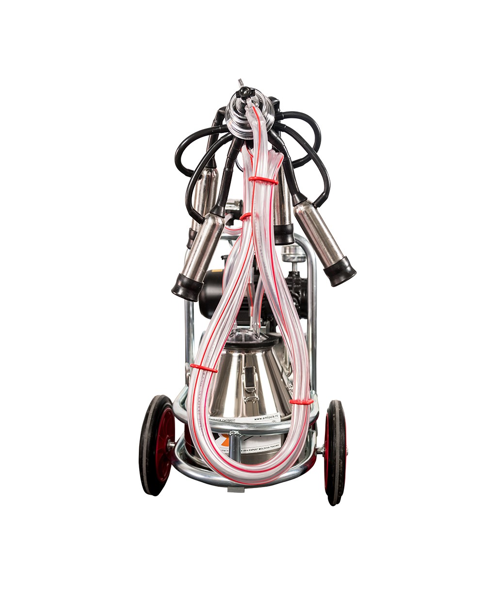 Aparat de muls vaci EMT 1 post, 1 bidon inox 20 litri, sasiu galvanizat