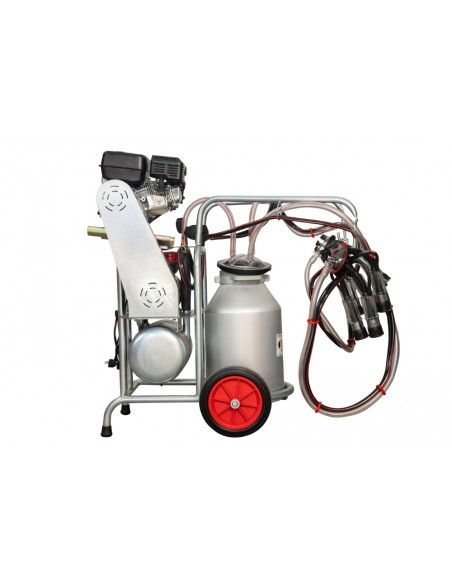 Aparat de muls vaci MELASTY cu motor pe benzina si electric 2 posturi, 1 bidon aluminiu 30 litri