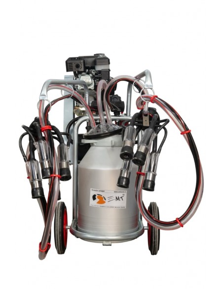 Aparat de muls vaci MELASTY cu motor pe benzina si electric 2 posturi, 1 bidon aluminiu 40 litri