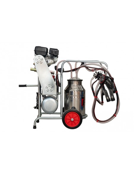Aparat de muls vaci MELASTY cu motor pe benzina si electric 2 posturi, 1 bidon inox 40 litri