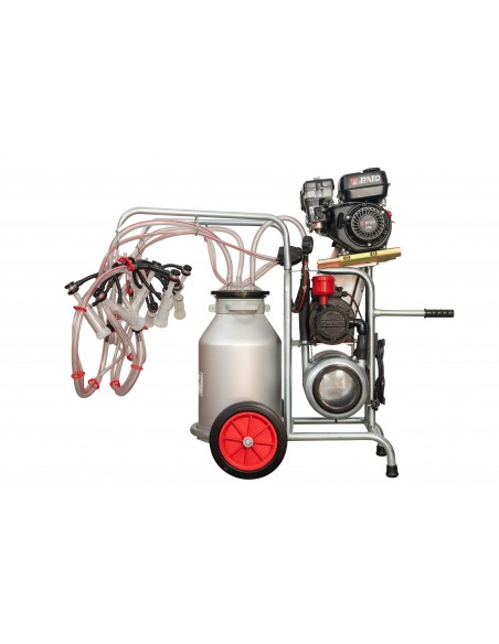 APARAT DE MULS CAPRE SAU OI MELASTY CU MOTOR TERMIC SI MOTOR ELECTRIC CU 4 POSTURI, 1 BIDON ALUMINIU 20 LITRI