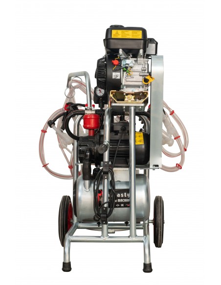 APARAT DE MULS CAPRE SAU OI MELASTY CU MOTOR TERMIC SI MOTOR ELECTRIC CU 4 POSTURI, 1 BIDON ALUMINIU 40 LITRI