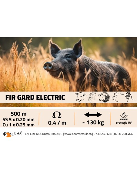 Fir gard electric 500 M - 130 KG, 0.4 Ω/M, SS 5X0.2 MM, Cu 1X0.25 MM
