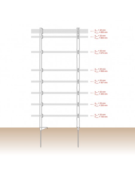 Stalp gard electric simplu 105 cm