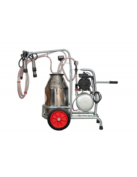 Aparat de muls vaci EMT 1 post, 1 bidon inox 25 litri, sasiu galvanizat( ULEI)