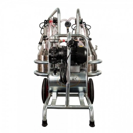 Aparat de muls vaci EMT 2 posturi, 2 bidoane inox 20 litri, sasiu galvanizat