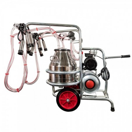 Aparat de muls vaci EMT 2 posturi, 2 bidoane inox 20 litri, sasiu galvanizat