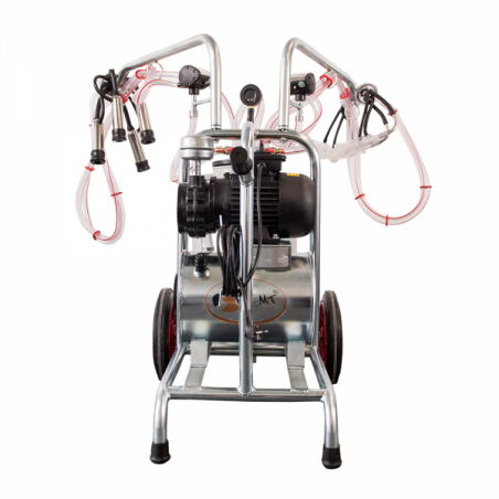 APARAT DE MULS MIXT VACI, OI SI CAPRE CU 3 POSTURI, 1 BIDON ALUMINIU 20 LITRI