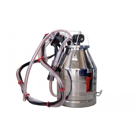 Bidon inox 30 litri pentru sistem fix de muls (complet echipat) -vaci, oi, capre